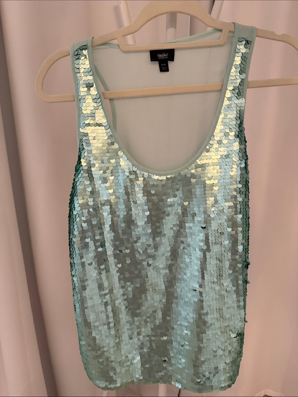 Mossimo Supply Co. Light Aqua Sequin Tank